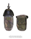 BRITISH Black Plastic Canteen with Camouflage Pouch Used